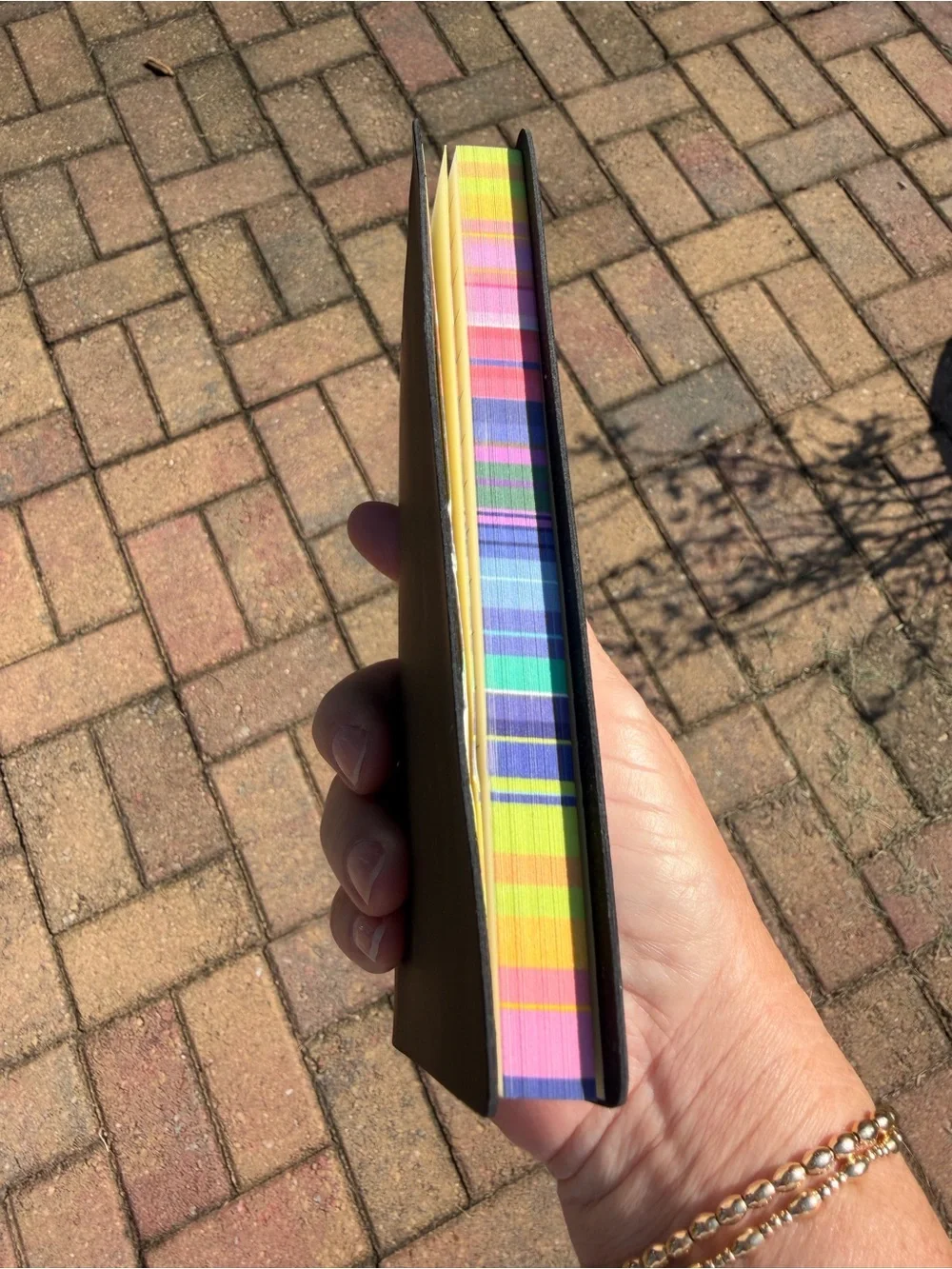 Flying Tiger Copenhagen- A6 Black Lined Journal Notebook with Rainbow Spine
